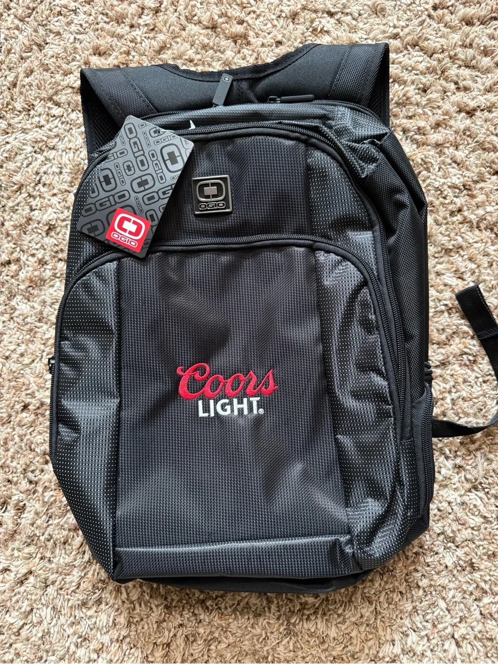 OGIO Black Backpack with Red & White Coors Light Logo